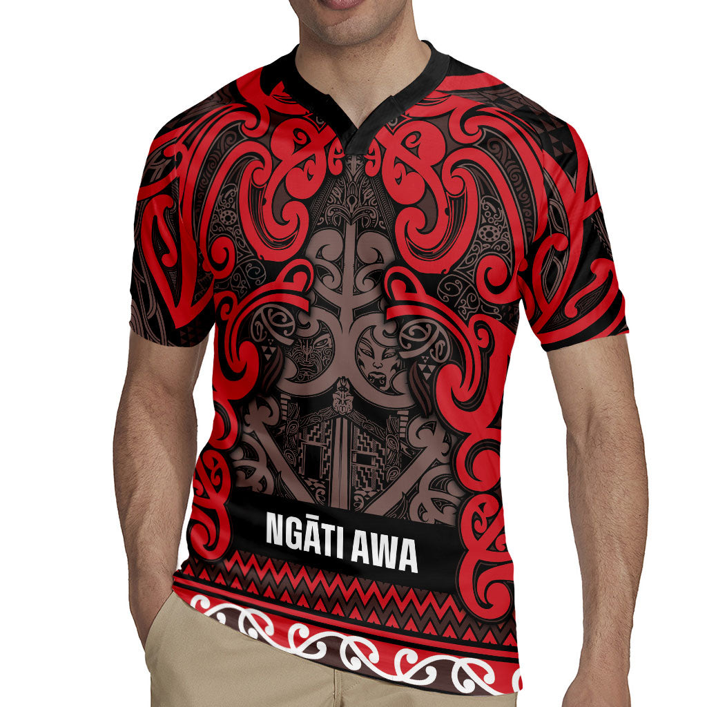 Aotearoa Iwi Ngati Awa Rugby Jersey Maori Wharenui House Tribal Pattern