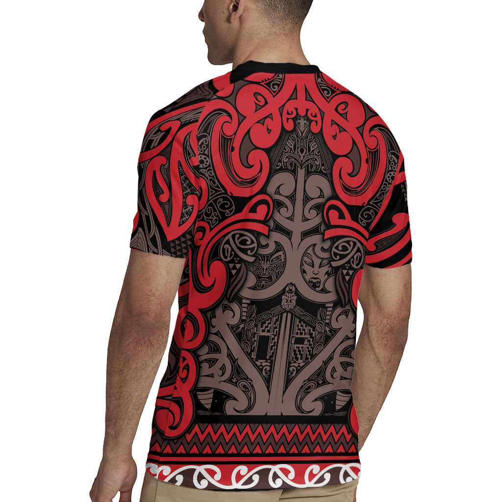 Aotearoa Iwi Ngati Awa Rugby Jersey Maori Wharenui House Tribal Pattern