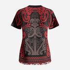 Aotearoa Iwi Ngati Awa Scrub Top Maori Wharenui House Tribal Pattern
