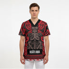Aotearoa Iwi Ngati Awa Scrub Top Maori Wharenui House Tribal Pattern
