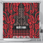 Aotearoa Iwi Ngati Awa Shower Curtain Maori Wharenui House Tribal Pattern