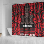 Aotearoa Iwi Ngati Awa Shower Curtain Maori Wharenui House Tribal Pattern