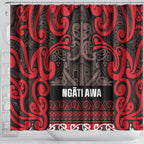 Aotearoa Iwi Ngati Awa Shower Curtain Maori Wharenui House Tribal Pattern