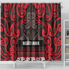 Aotearoa Iwi Ngati Awa Shower Curtain Maori Wharenui House Tribal Pattern