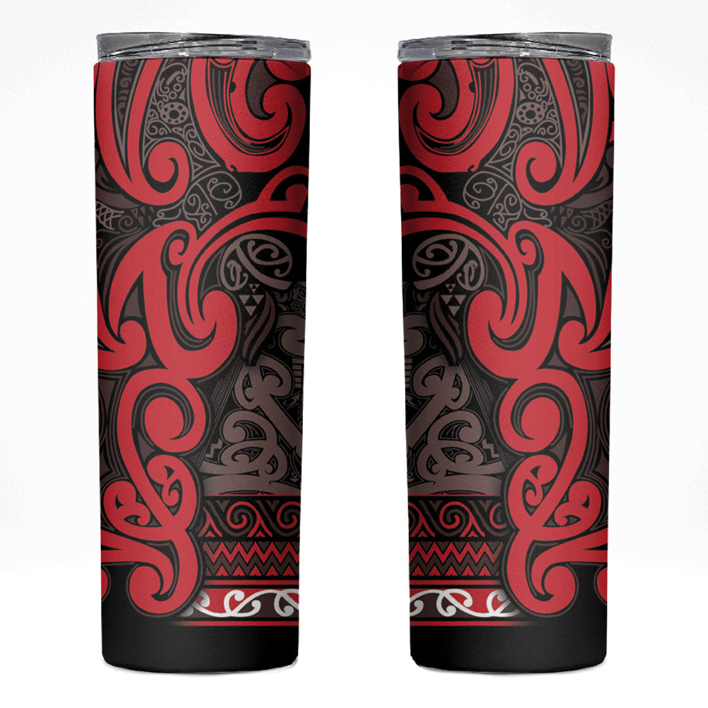 Aotearoa Iwi Ngati Awa Skinny Tumbler Maori Wharenui House Tribal Pattern