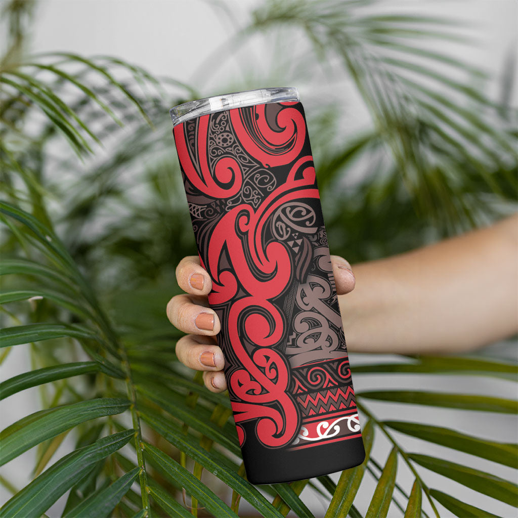 Aotearoa Iwi Ngati Awa Skinny Tumbler Maori Wharenui House Tribal Pattern