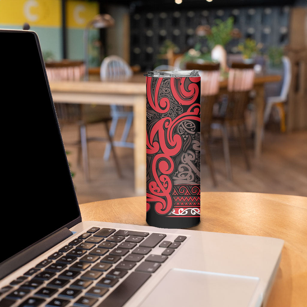 Aotearoa Iwi Ngati Awa Skinny Tumbler Maori Wharenui House Tribal Pattern