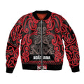 Aotearoa Iwi Ngati Awa Sleeve Zip Bomber Jacket Maori Wharenui House Tribal Pattern