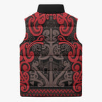 Aotearoa Iwi Ngati Awa Sleeveless Puffer Jacket Maori Wharenui House Tribal Pattern