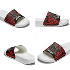 Aotearoa Iwi Ngati Awa Slide Sandals Maori Wharenui House Tribal Pattern