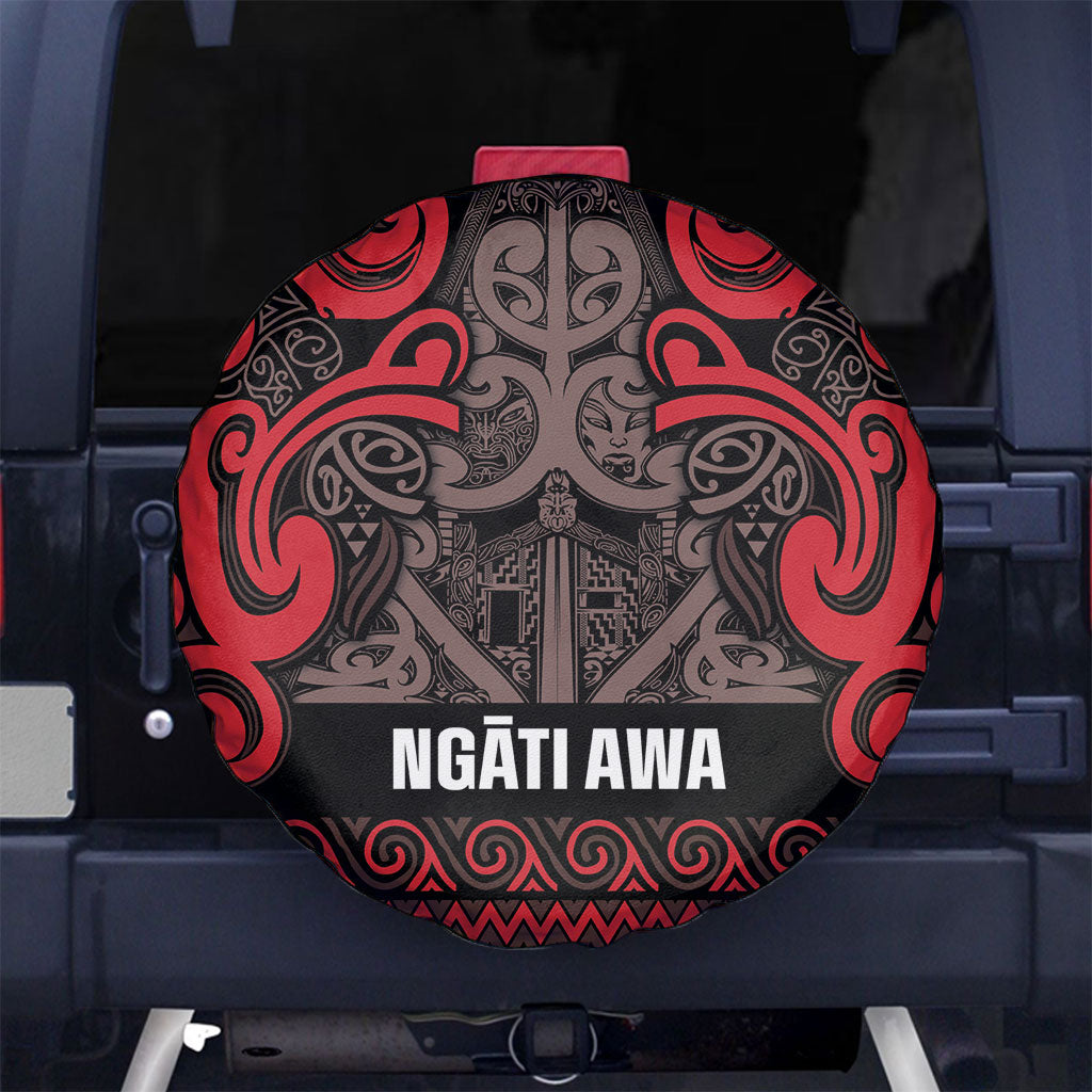 Aotearoa Iwi Ngati Awa Spare Tire Cover Maori Wharenui House Tribal Pattern
