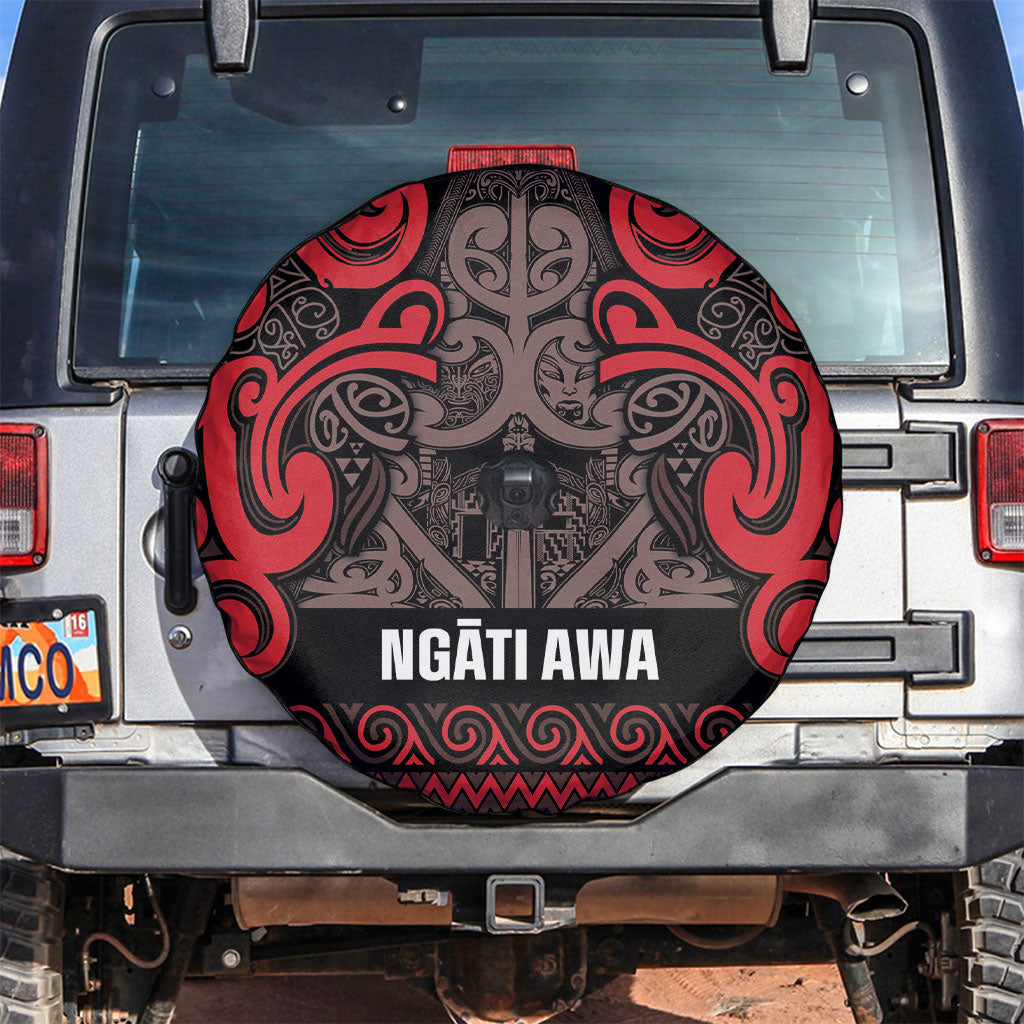 Aotearoa Iwi Ngati Awa Spare Tire Cover Maori Wharenui House Tribal Pattern
