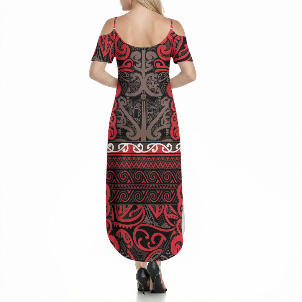 Aotearoa Iwi Ngati Awa Summer Maxi Dress Maori Wharenui House Tribal Pattern