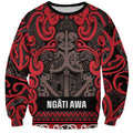 Aotearoa Iwi Ngati Awa Sweatshirt Maori Wharenui House Tribal Pattern