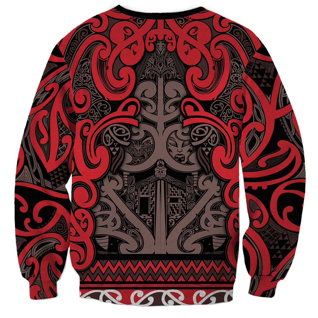 Aotearoa Iwi Ngati Awa Sweatshirt Maori Wharenui House Tribal Pattern