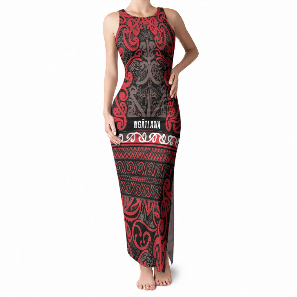 Aotearoa Iwi Ngati Awa Tank Maxi Dress Maori Wharenui House Tribal Pattern