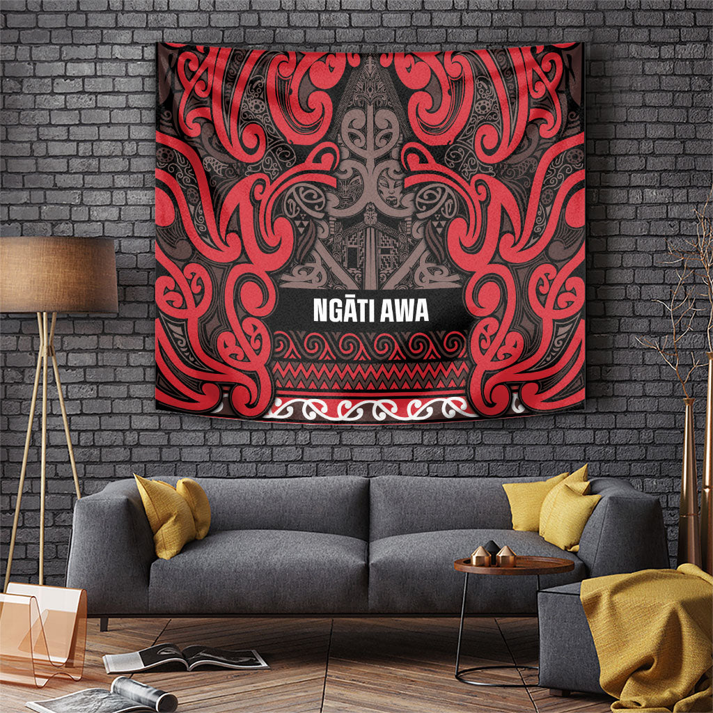 Aotearoa Iwi Ngati Awa Tapestry Maori Wharenui House Tribal Pattern