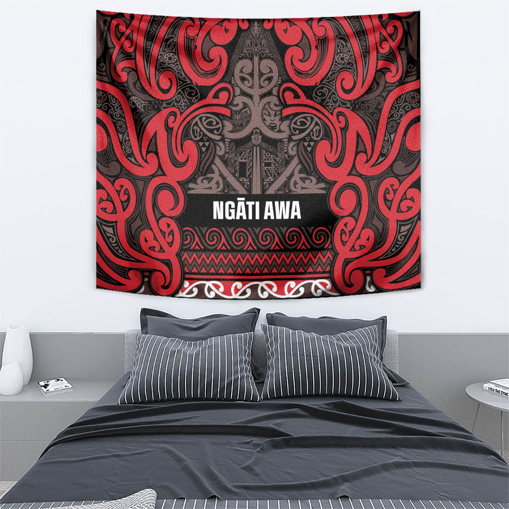 Aotearoa Iwi Ngati Awa Tapestry Maori Wharenui House Tribal Pattern