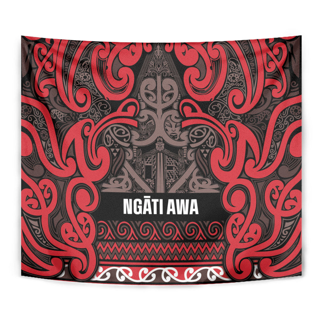 Aotearoa Iwi Ngati Awa Tapestry Maori Wharenui House Tribal Pattern
