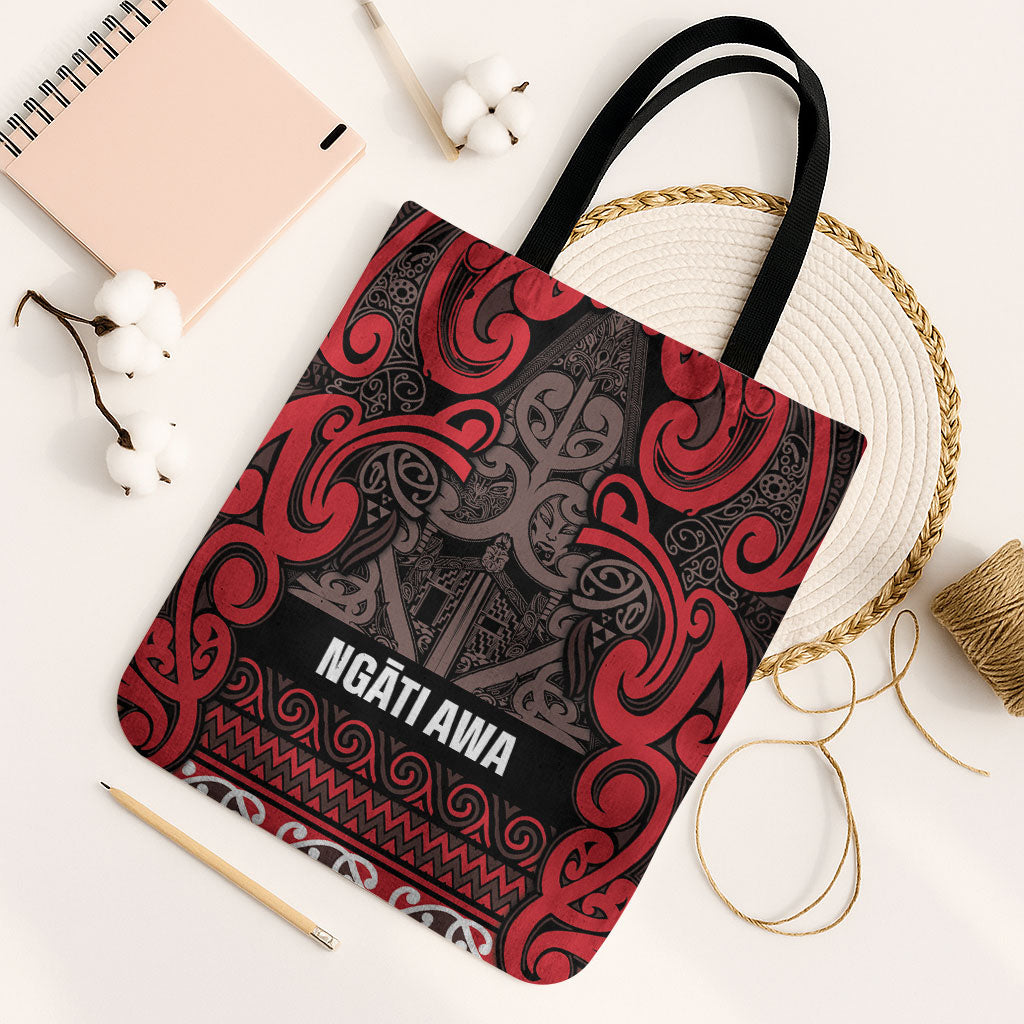 Aotearoa Iwi Ngati Awa Tote Bag Maori Wharenui House Tribal Pattern
