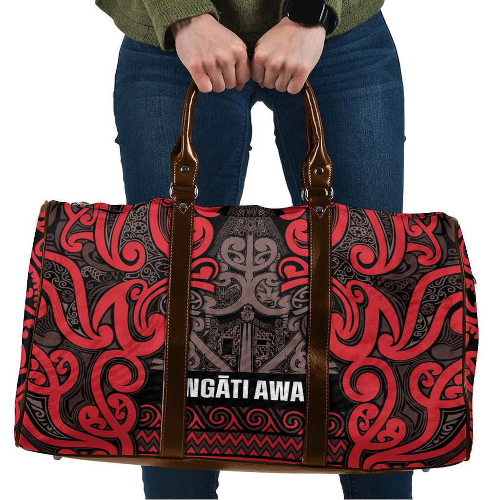 Aotearoa Iwi Ngati Awa Travel Bag Maori Wharenui House Tribal Pattern