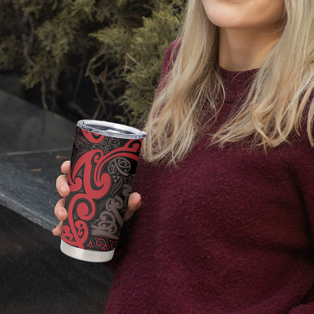 Aotearoa Iwi Ngati Awa Tumbler Cup Maori Wharenui House Tribal Pattern