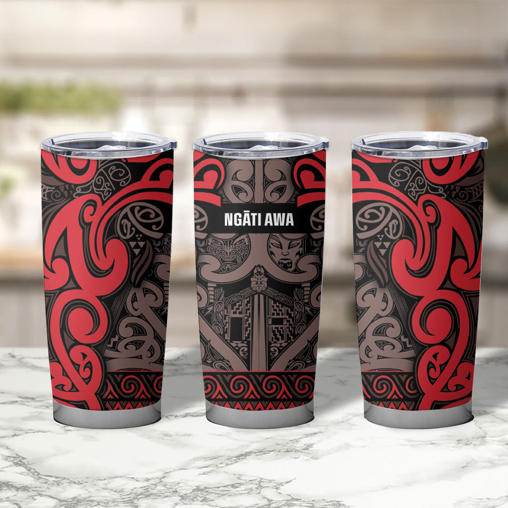 Aotearoa Iwi Ngati Awa Tumbler Cup Maori Wharenui House Tribal Pattern
