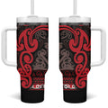 Aotearoa Iwi Ngati Awa Tumbler With Handle Maori Wharenui House Tribal Pattern
