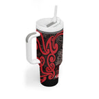 Aotearoa Iwi Ngati Awa Tumbler With Handle Maori Wharenui House Tribal Pattern