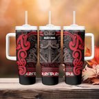 Aotearoa Iwi Ngati Awa Tumbler With Handle Maori Wharenui House Tribal Pattern