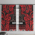 Aotearoa Iwi Ngati Awa Window Curtain Maori Wharenui House Tribal Pattern