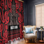 Aotearoa Iwi Ngati Awa Window Curtain Maori Wharenui House Tribal Pattern