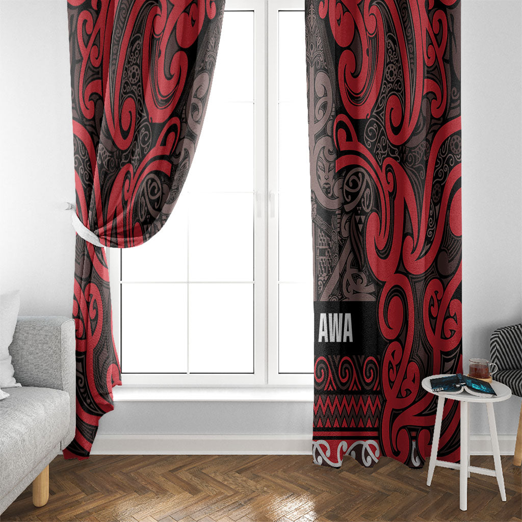 Aotearoa Iwi Ngati Awa Window Curtain Maori Wharenui House Tribal Pattern