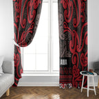 Aotearoa Iwi Ngati Awa Window Curtain Maori Wharenui House Tribal Pattern