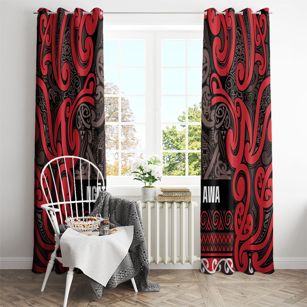 Aotearoa Iwi Ngati Awa Window Curtain Maori Wharenui House Tribal Pattern