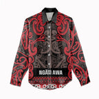 Aotearoa Iwi Ngati Awa Women Casual Shirt Maori Wharenui House Tribal Pattern