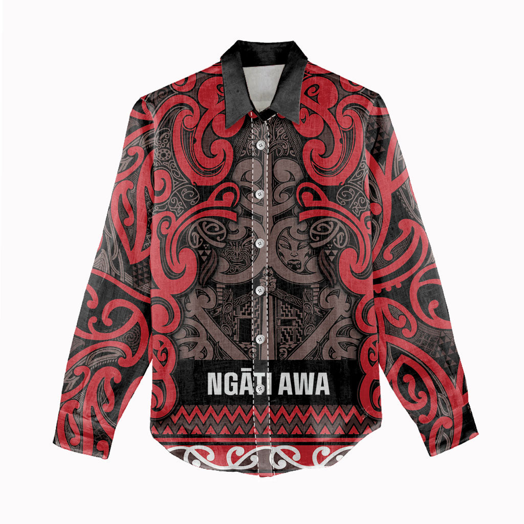 Aotearoa Iwi Ngati Awa Women Casual Shirt Maori Wharenui House Tribal Pattern