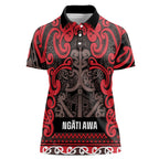 Aotearoa Iwi Ngati Awa Women Polo Shirt Maori Wharenui House Tribal Pattern