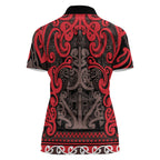 Aotearoa Iwi Ngati Awa Women Polo Shirt Maori Wharenui House Tribal Pattern
