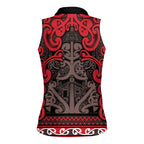 Aotearoa Iwi Ngati Awa Women Sleeveless Polo Shirt Maori Wharenui House Tribal Pattern