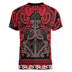 Aotearoa Iwi Ngati Awa Women V-Neck T-Shirt Maori Wharenui House Tribal Pattern