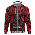 Aotearoa Iwi Ngati Awa Zip Hoodie Maori Wharenui House Tribal Pattern