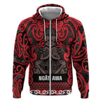 Aotearoa Iwi Ngati Awa Zip Hoodie Maori Wharenui House Tribal Pattern