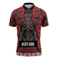 Aotearoa Iwi Ngati Awa Zipper Polo Shirt Maori Wharenui House Tribal Pattern