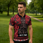 Aotearoa Iwi Ngati Awa Zipper Polo Shirt Maori Wharenui House Tribal Pattern