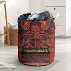 Aotearoa Iwi Rongowhakaata Laundry Basket Maori Wharenui House Tribal Pattern