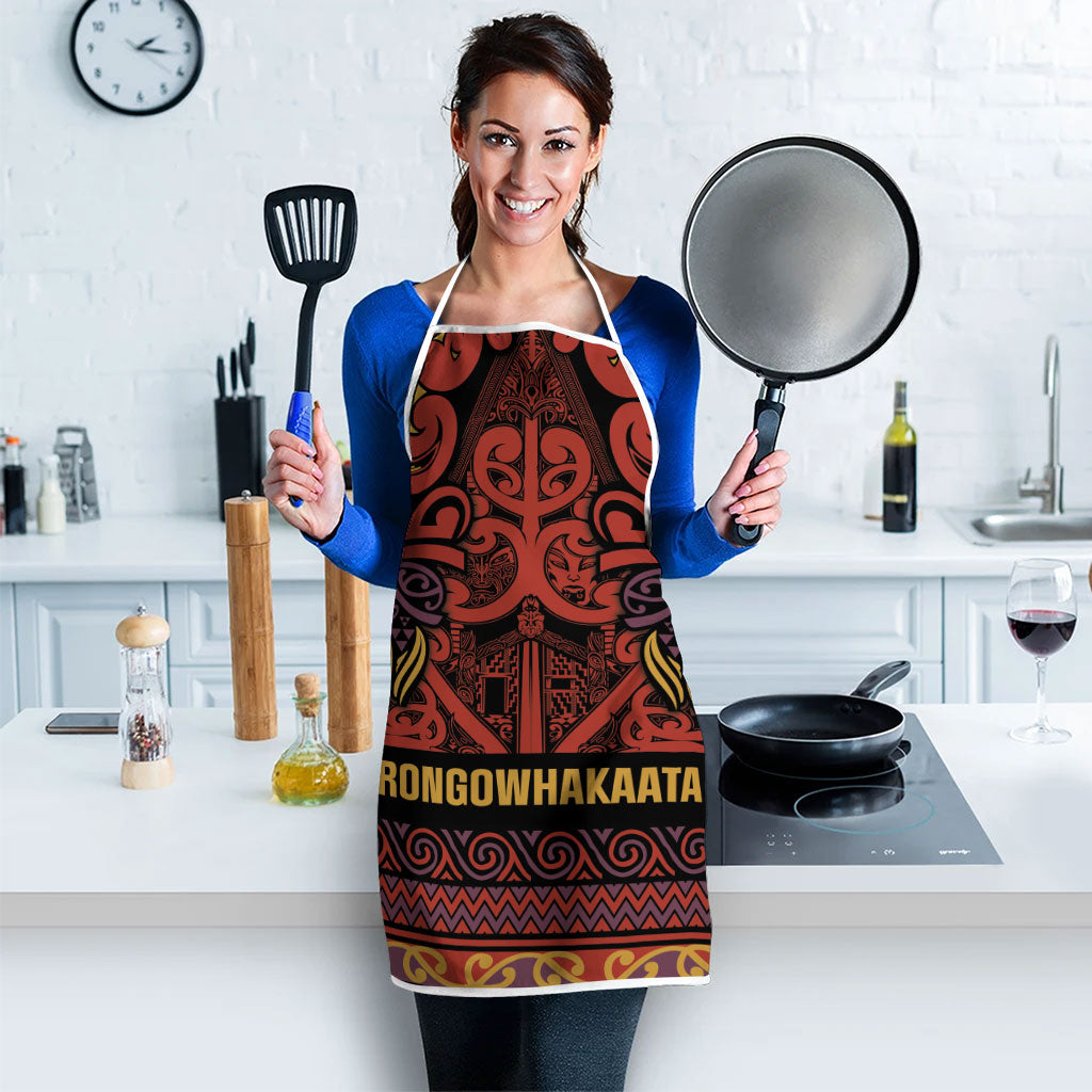 Aotearoa Iwi Rongowhakaata Apron Maori Wharenui House Tribal Pattern