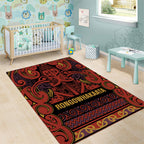Aotearoa Iwi Rongowhakaata Area Rug Maori Wharenui House Tribal Pattern