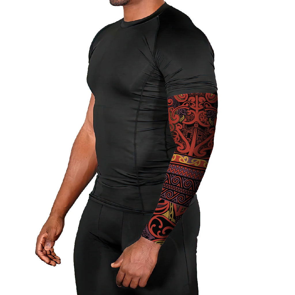 Aotearoa Iwi Rongowhakaata Arm Sleeves Maori Wharenui House Tribal Pattern
