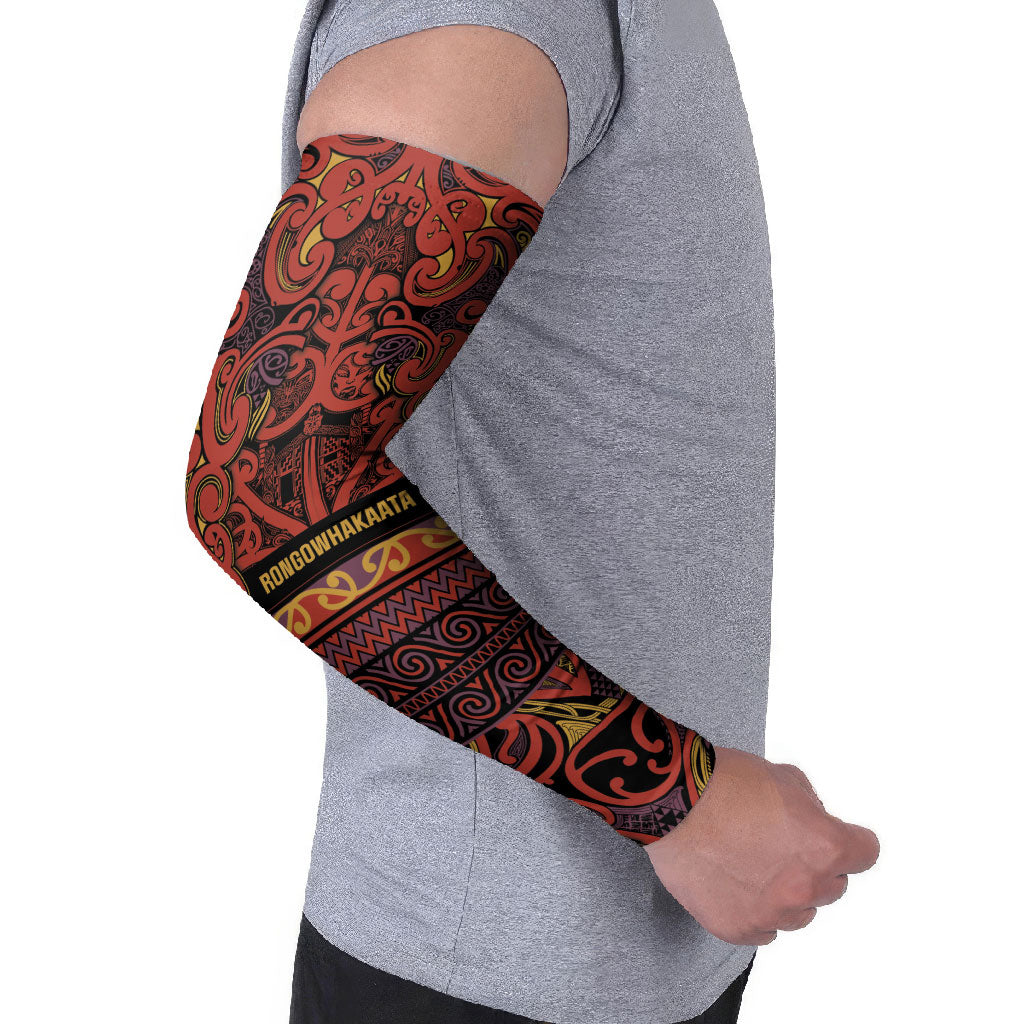 Aotearoa Iwi Rongowhakaata Arm Sleeves Maori Wharenui House Tribal Pattern